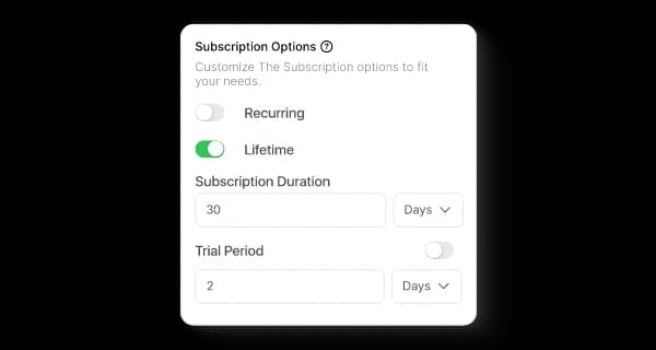 Subscription options